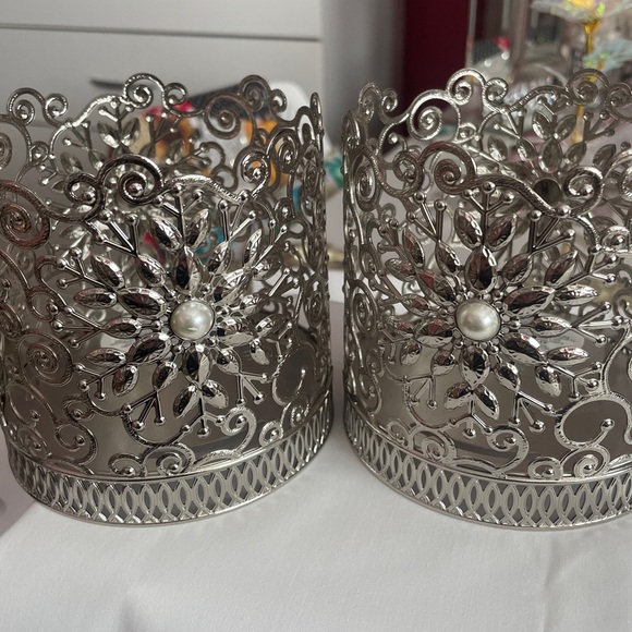 Bath & Body Works Other - Elegant Silver Candle Holders